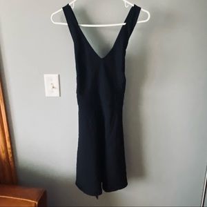 Vintage Banana Republic black strappy wool dress